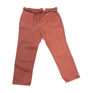 Rust Utility Pants Size 16 | Tie Waist | Cotton Stretch Casual Pants